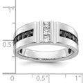 10k White Gold IBGoodman Men's Black and White Diamond Ring