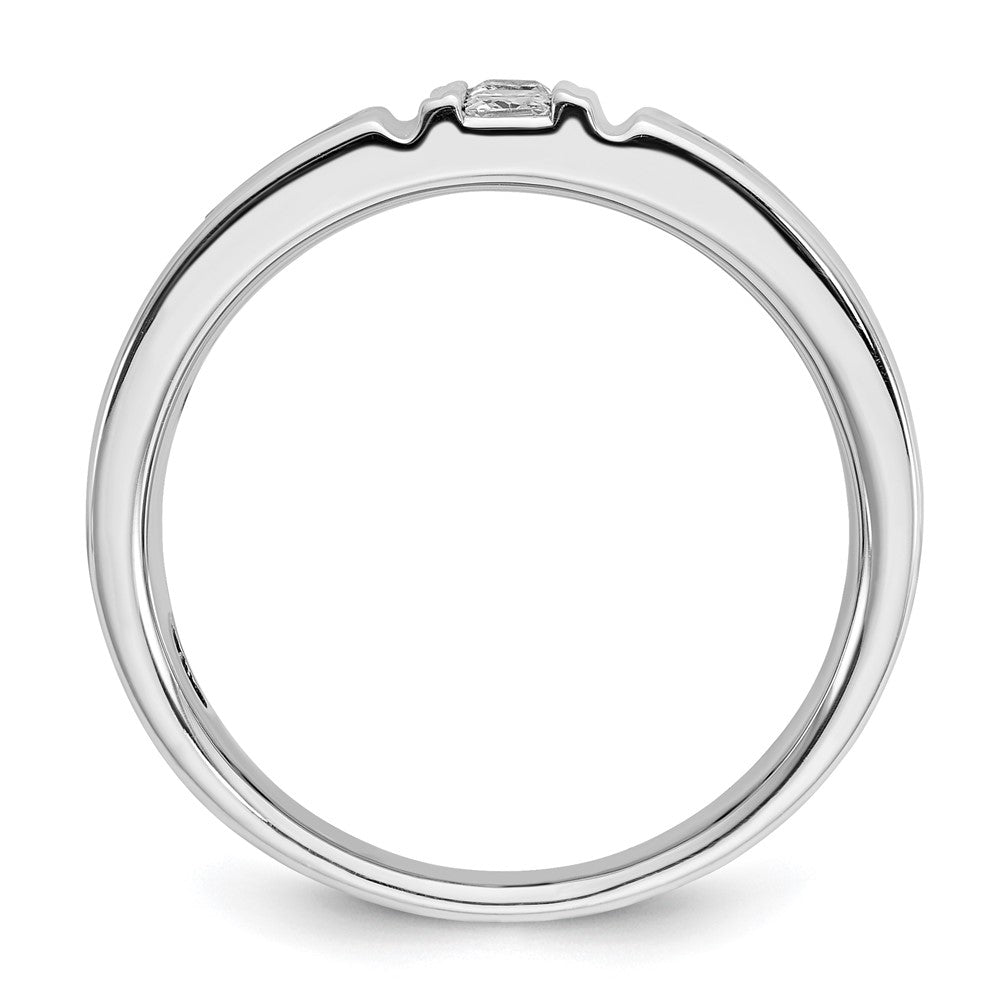 14k White Gold IBGoodman Men's Black and White Diamond Ring