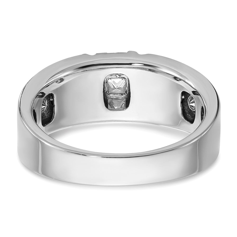 14k White Gold IBGoodman Men's Black and White Diamond Ring