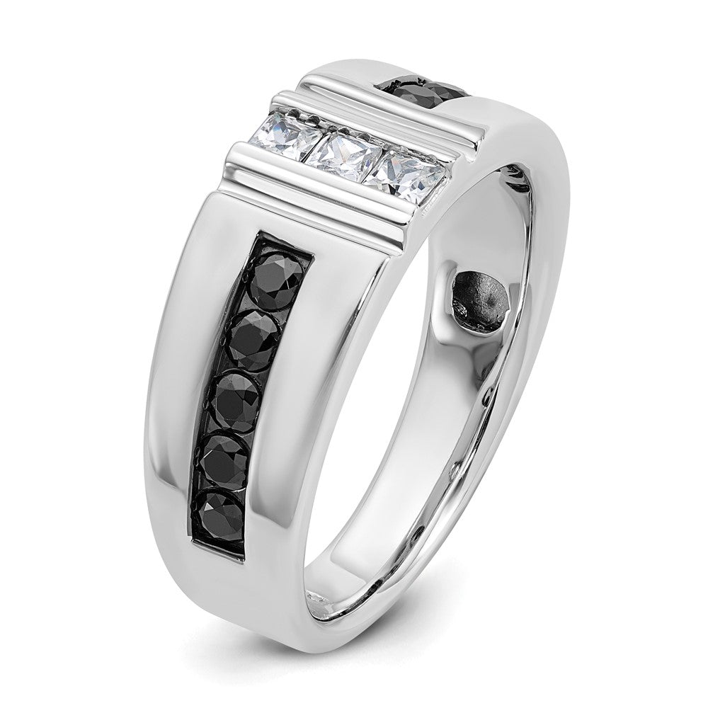 14k White Gold IBGoodman Men's Polished and Grooved Ring Mounting