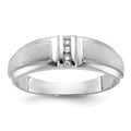 14k White Gold IBGoodman Men's Polished & Satin 3-Stone Ring Mtg