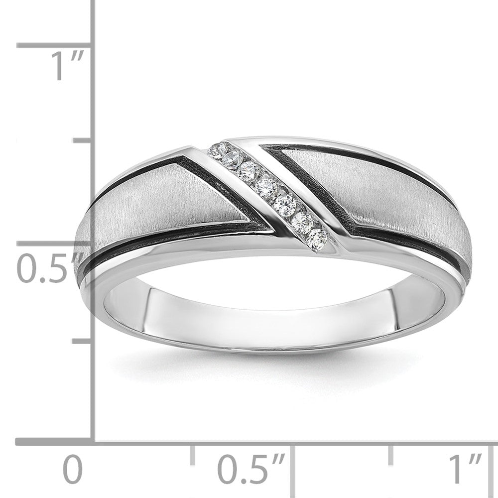 10kw w/ Black RH IBGoodman Men's Polish/Satin A Diamond Ring