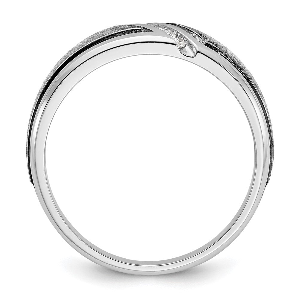 IBGoodman 14k White Gold Polished/Satin Men's Ring Mounting
