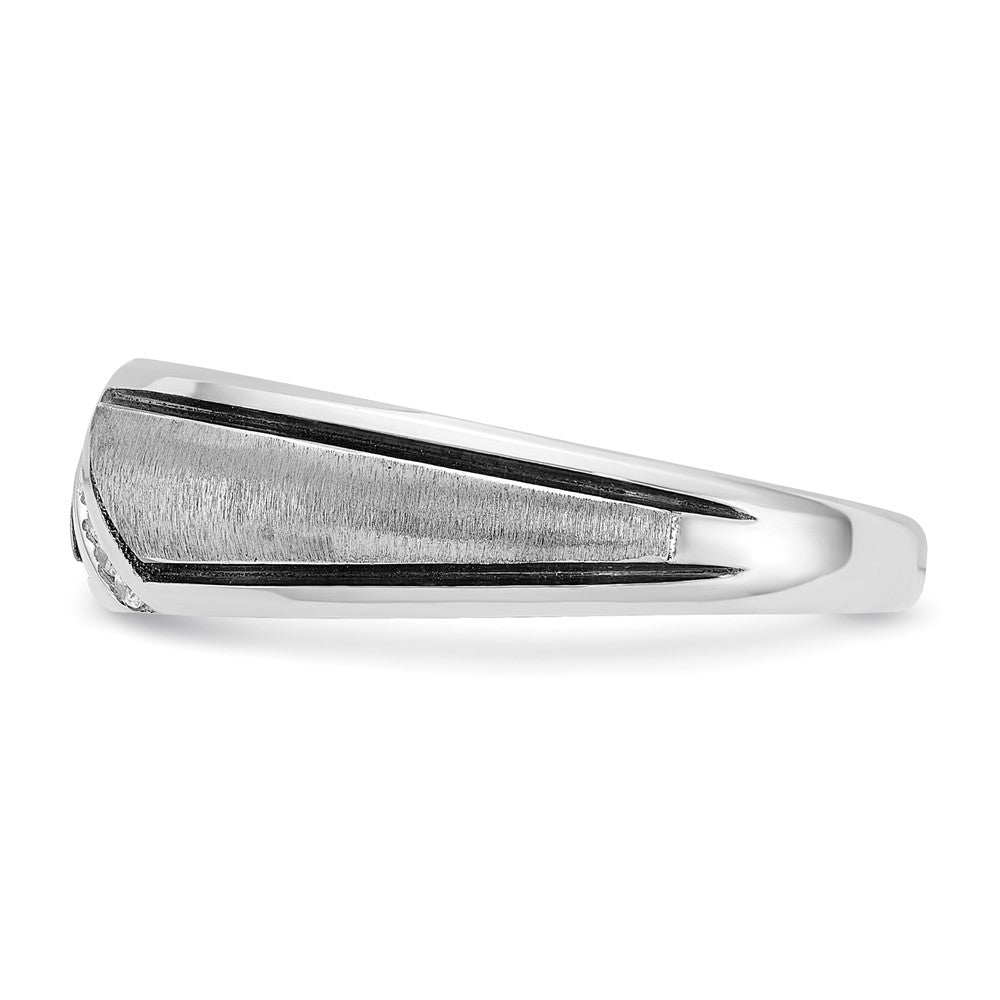 14kw w/ Black RH IBGoodman Men's Polish/Satin AA Diamond Ring