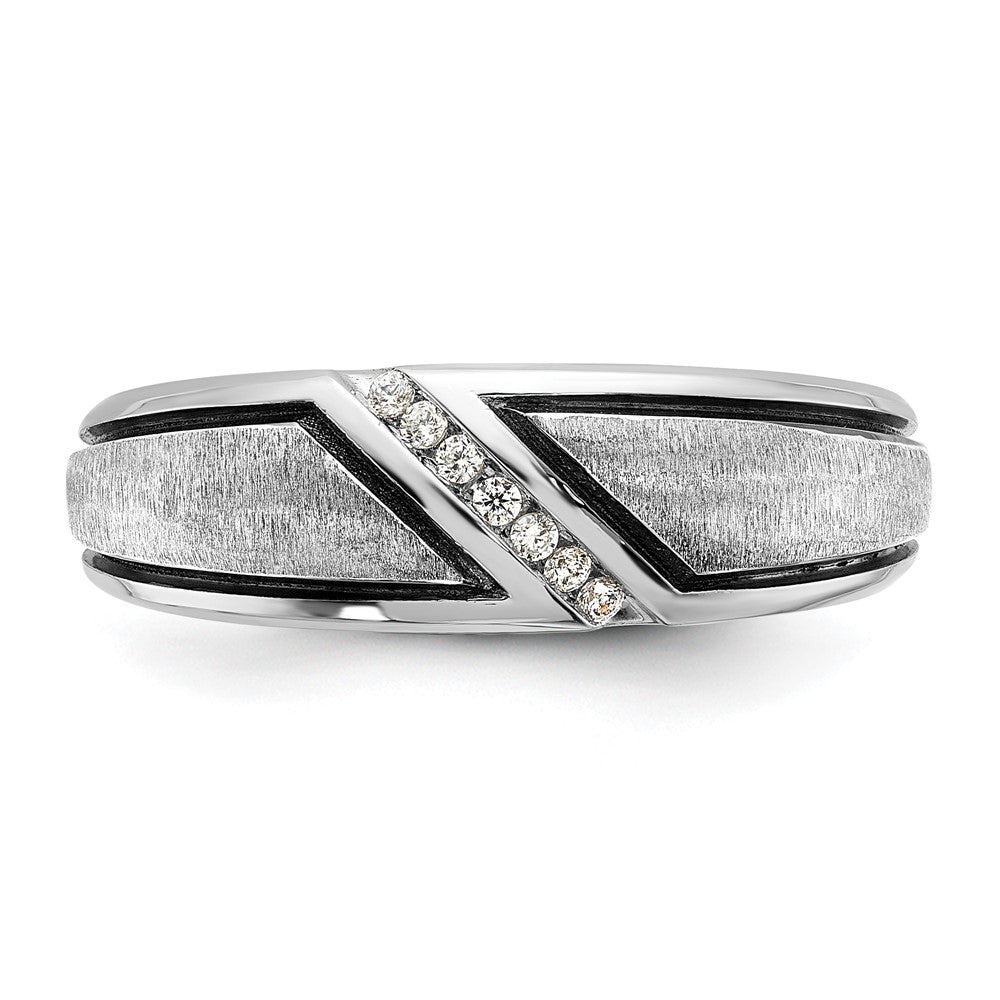 14kw w/ Black RH IBGoodman Men's Polish/Satin AA Diamond Ring