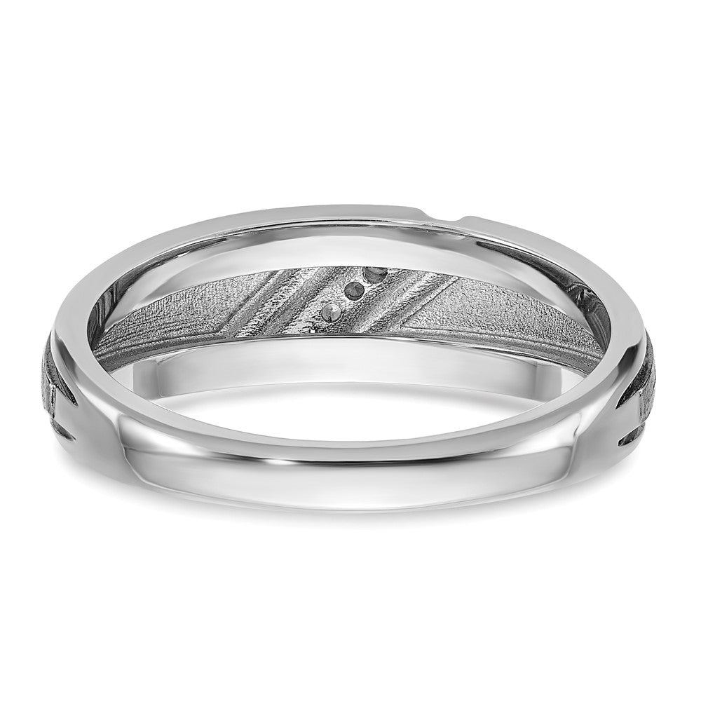 IBGoodman 14k White Gold Polished/Satin Men's Ring Mounting