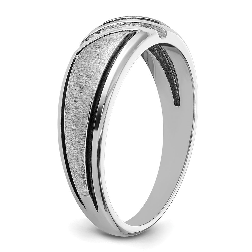 IBGoodman 14k White Gold Polished/Satin Men's Ring Mounting