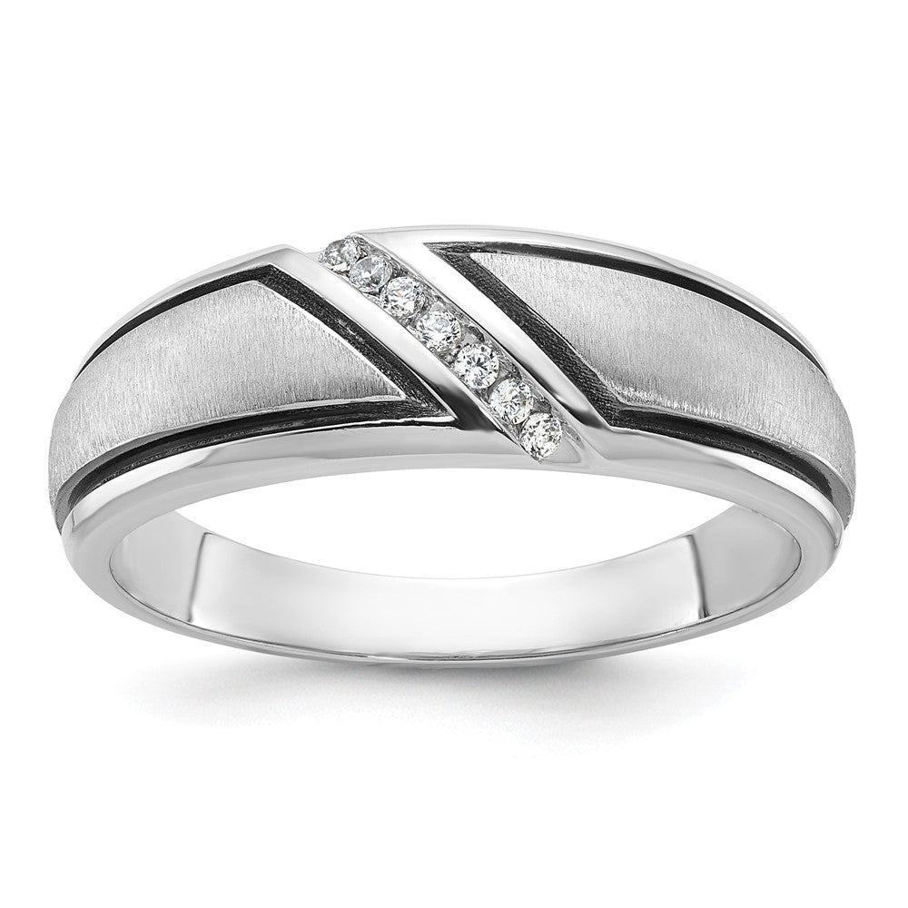 IBGoodman 14k White Gold Polished/Satin Men's Ring Mounting