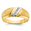 10k w/ White RH IBGoodman Men's Polished & Satin A Diamond Ring