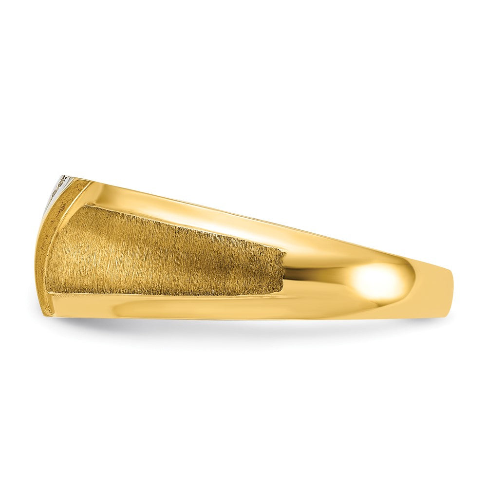 14k IBGoodman Men's Polished and Satin Ring Mounting