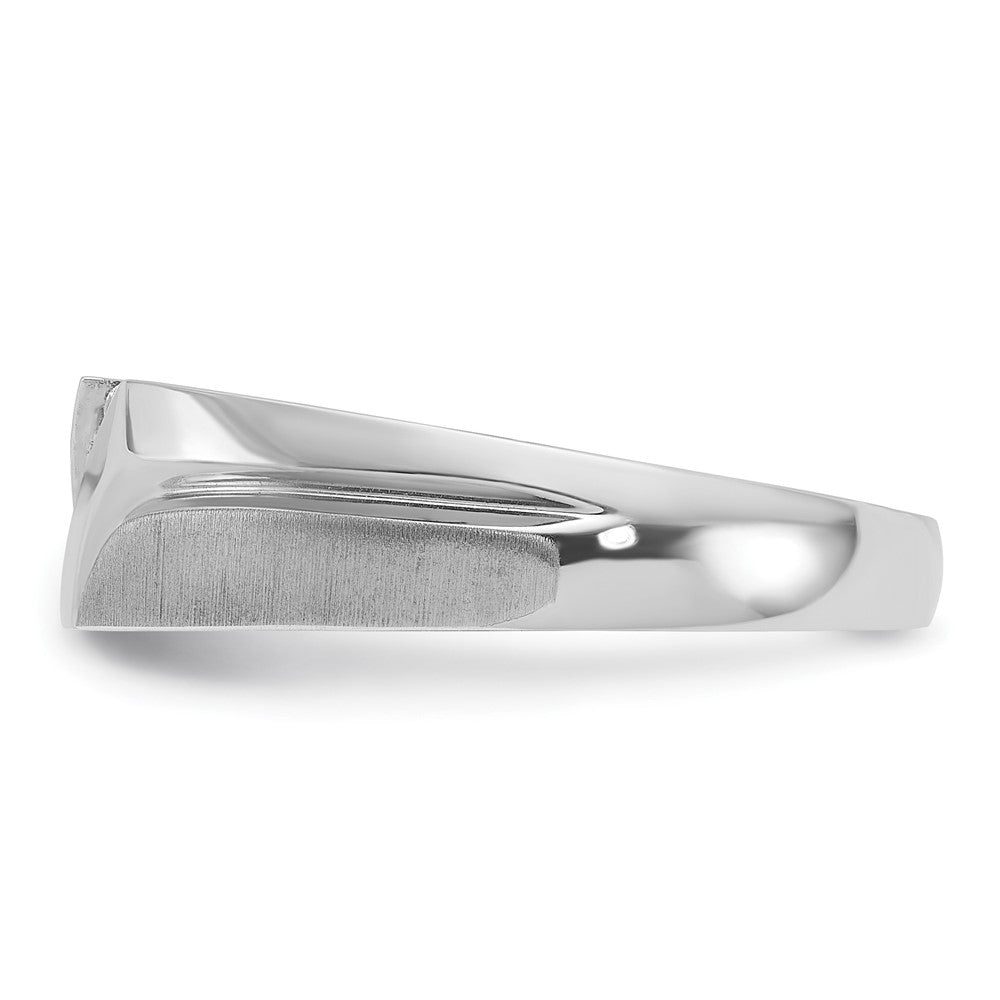 14kw IBGoodman Men's Polished Satin & Grooved 5-Stone Ring Mounting
