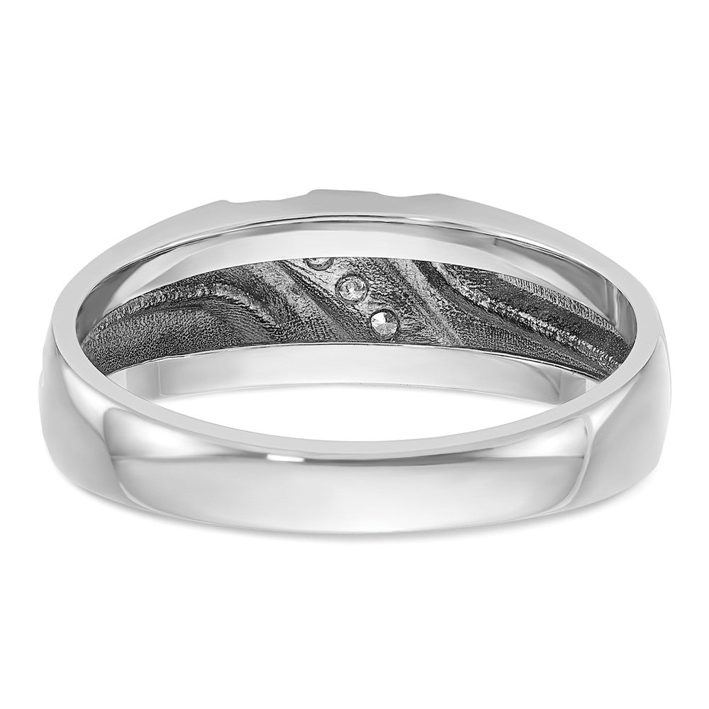 14kw IBGoodman Men's Polished Satin & Grooved 5-Stone Ring Mounting