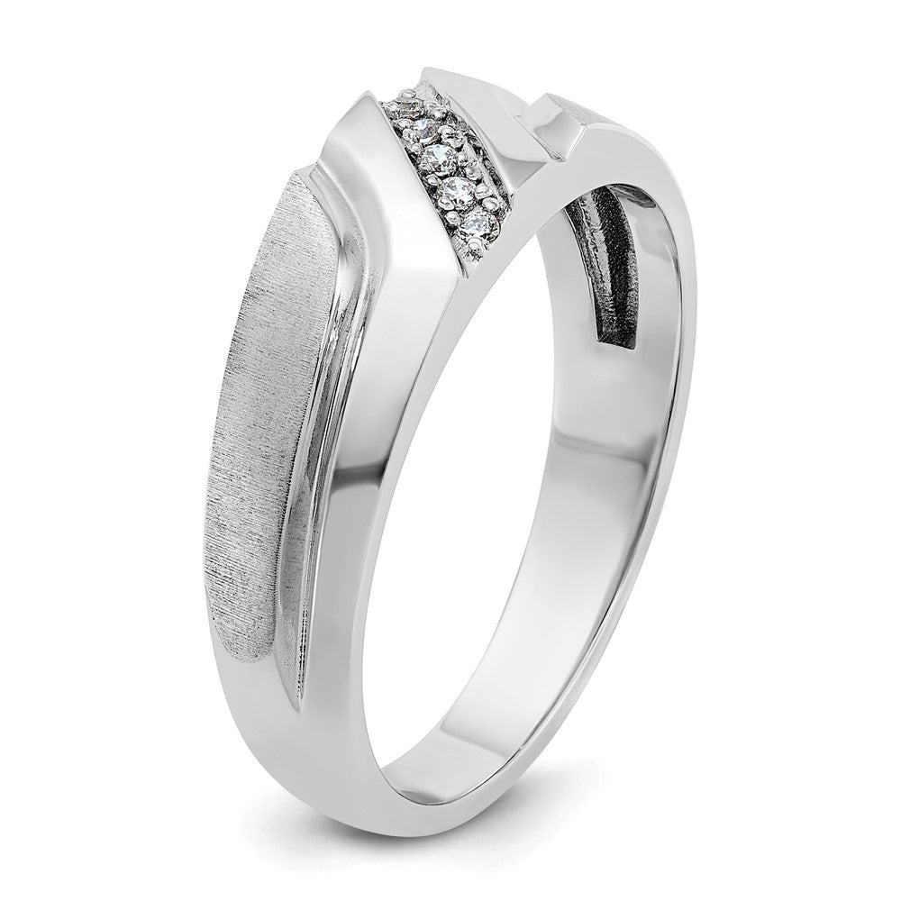 14kw IBGoodman Men's Polished Satin & Grooved 5-Stone Ring Mounting