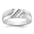 14kw IBGoodman Men's Polished Satin & Grooved 5-Stone Ring Mounting