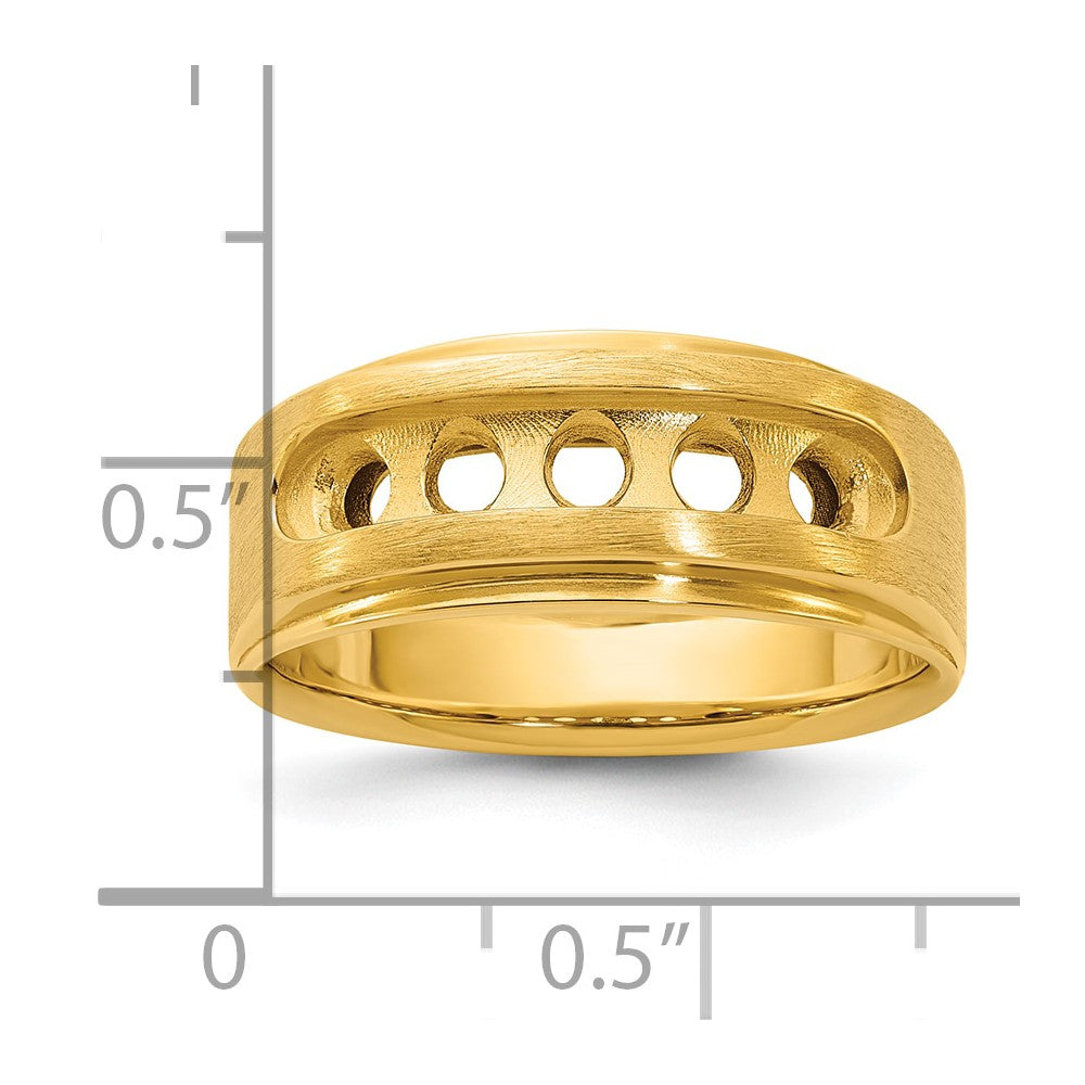 IBGoodman 14k 5 Stone Polished & Brushed Men's Ring Mounting