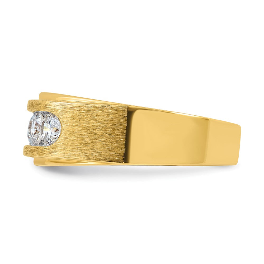 14k IBGoodman Men's Polished & Brushed 5-Stone 1ct. Diamond Ring