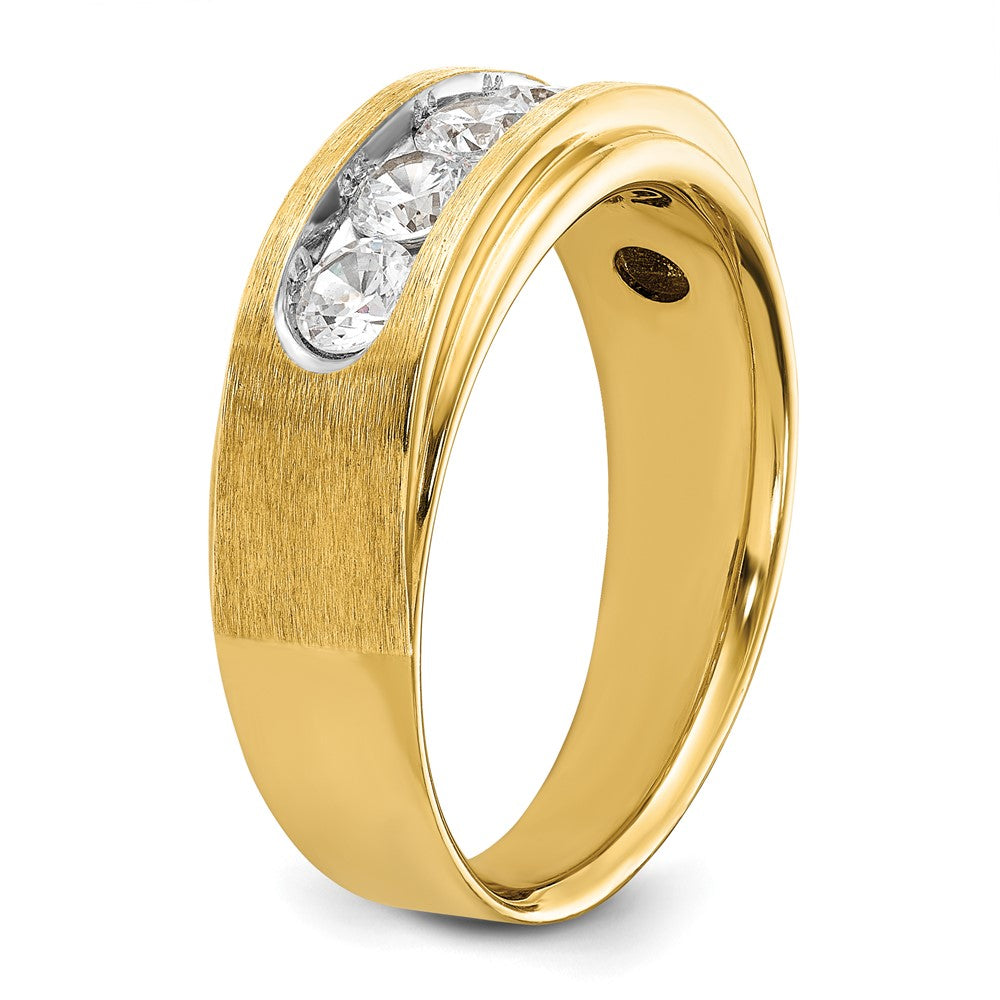 14k IBGoodman Men's Polished & Brushed 5-Stone 1ct. Diamond Ring