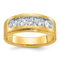 14k IBGoodman Men's Polished & Brushed 5-Stone 1ct. Diamond Ring