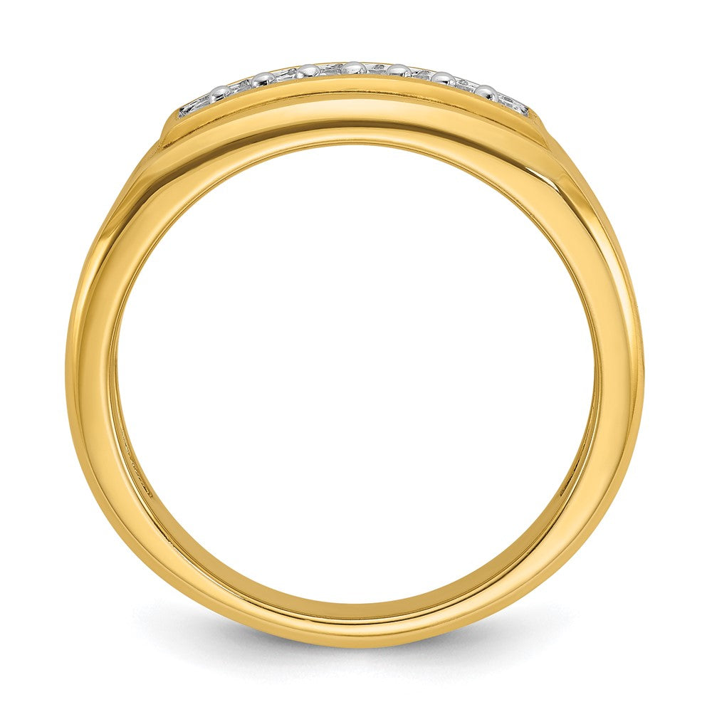 14k IBGoodman Men's Polished 2-Row Ring Mounting