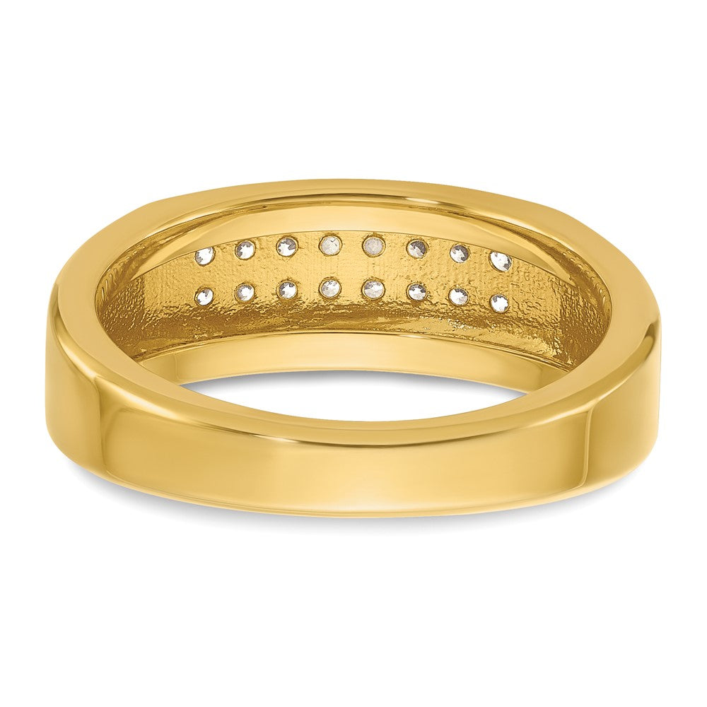 14k IBGoodman Men's Polished 2-Row Ring Mounting