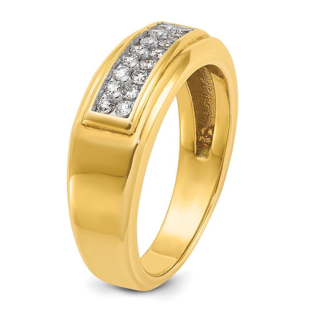 14k IBGoodman Men's Polished 2-Row Ring Mounting