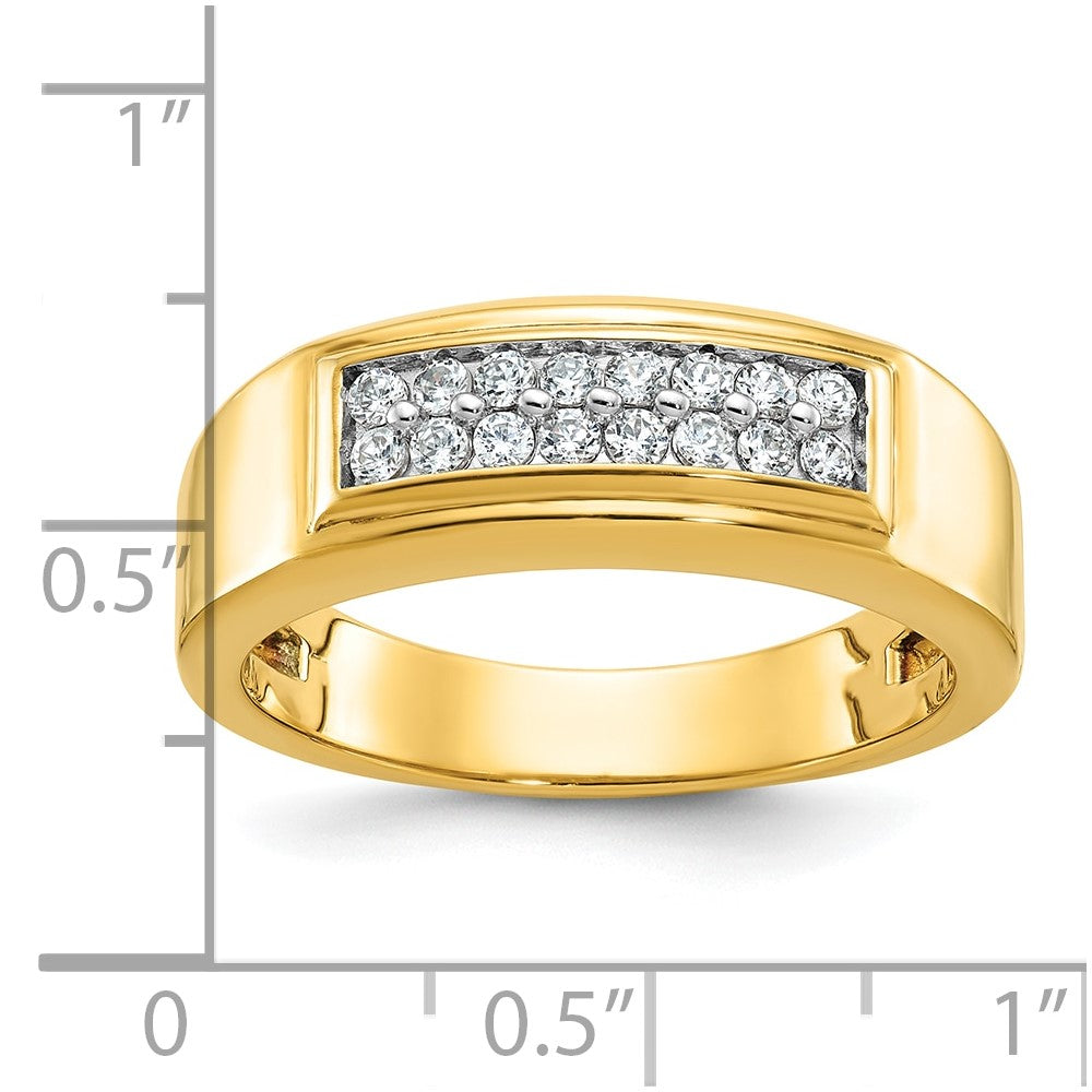 14k IBGoodman Men's Polished 2-Row Ring Mounting