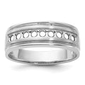 IBGoodman 14k White Gold 9 Stone Polished/Brushed/Grooved Ring Mounting
