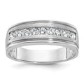 14kw IBGoodman Men's Polished Brushed Grooved Diamond Ring