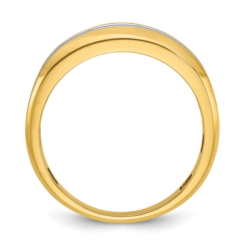 10k IBGoodman Men's Polished Two-Row Ring Mounting
