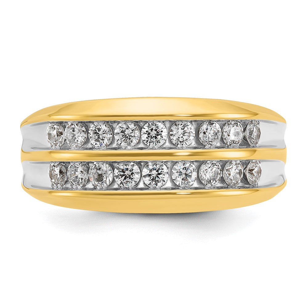 10k IBGoodman Men's Polished Two-Row Ring Mounting