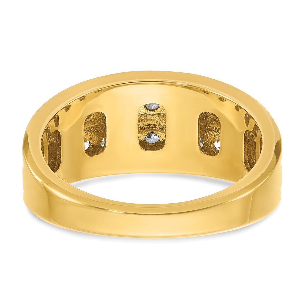 10k IBGoodman Men's Polished Two-Row Ring Mounting