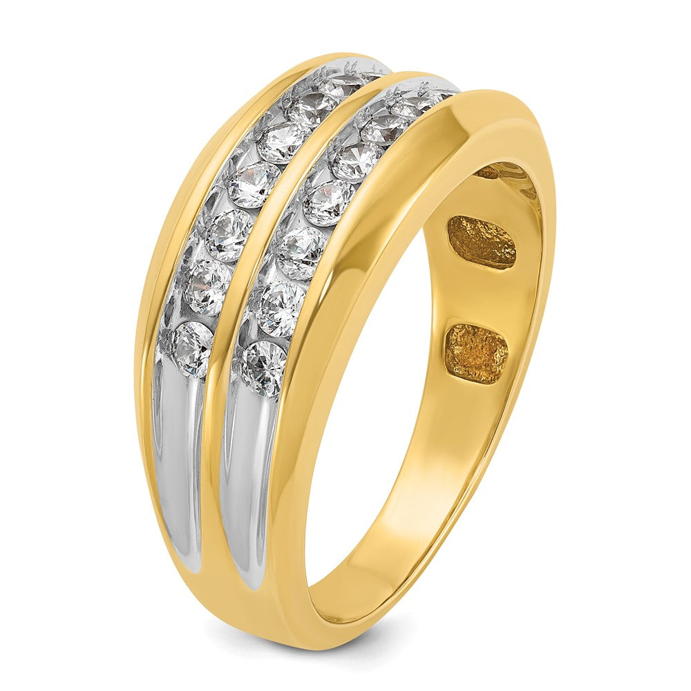 10k IBGoodman Men's Polished Two-Row Ring Mounting