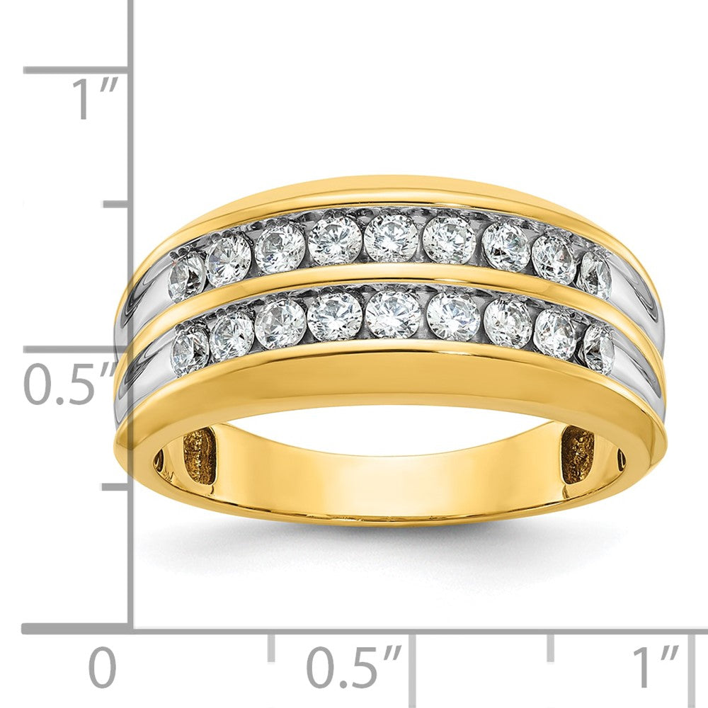 10k IBGoodman Men's Polished Two-Row Ring Mounting