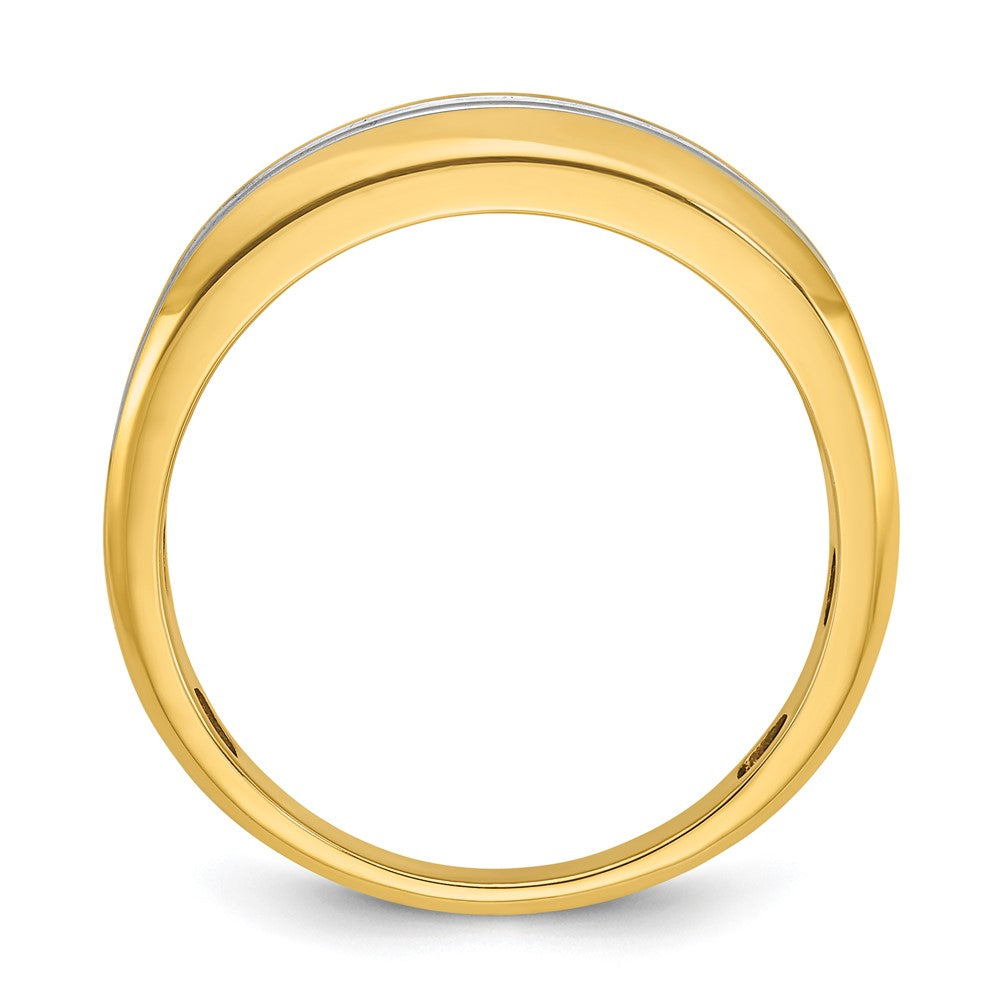 14k IBGoodman Men's Polished Two-Row Ring Mounting