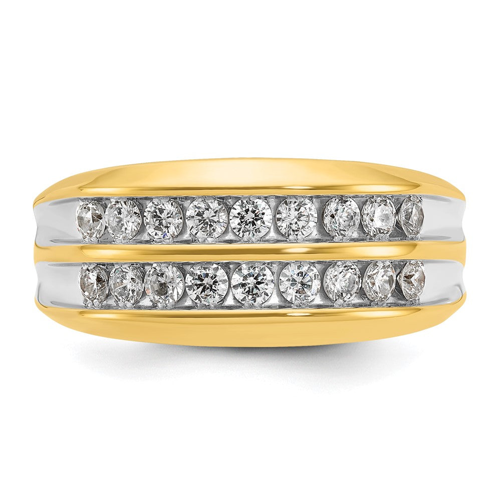 14k IBGoodman Men's Polished Two-Row Ring Mounting