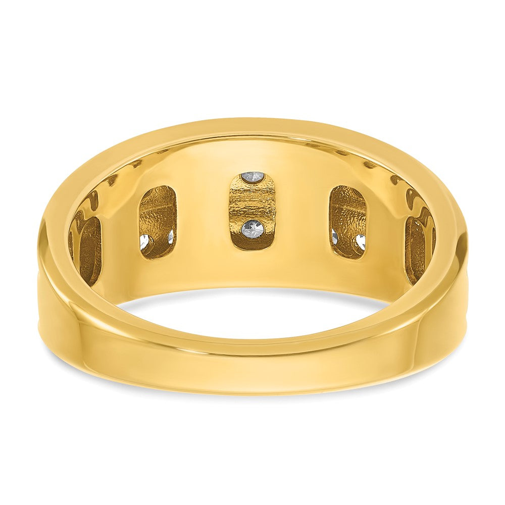 14k IBGoodman Men's Polished Two-Row Ring Mounting