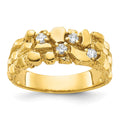 10k IBGoodman Men's Polished Nugget Textured Ring Mounting