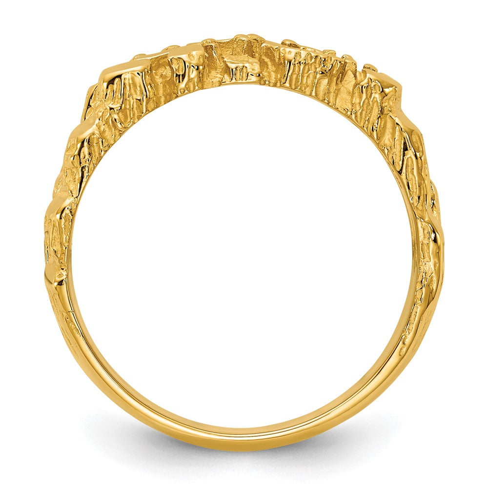 14k IBGoodman Men's Polished Nugget Textured Ring Mounting