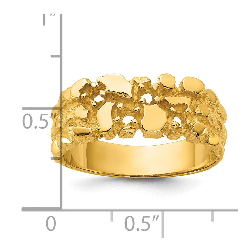 14k IBGoodman Men's Polished Nugget Textured Ring Mounting