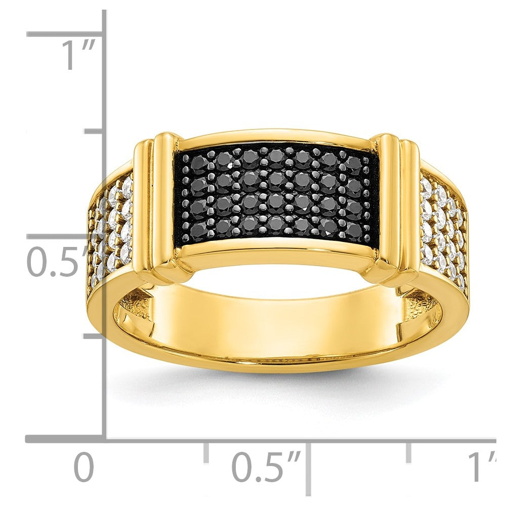 10k IBGoodman Men's Black and White Diamonds Ring Mounting
