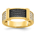 10ky IBGoodman Men's Black and White Diamonds w/ Black RH Complete Ring