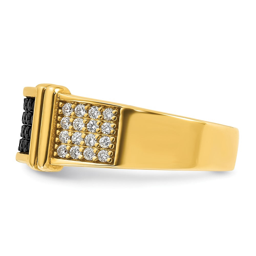 14k IBGoodman Men's Black and White Diamonds Ring Mounting