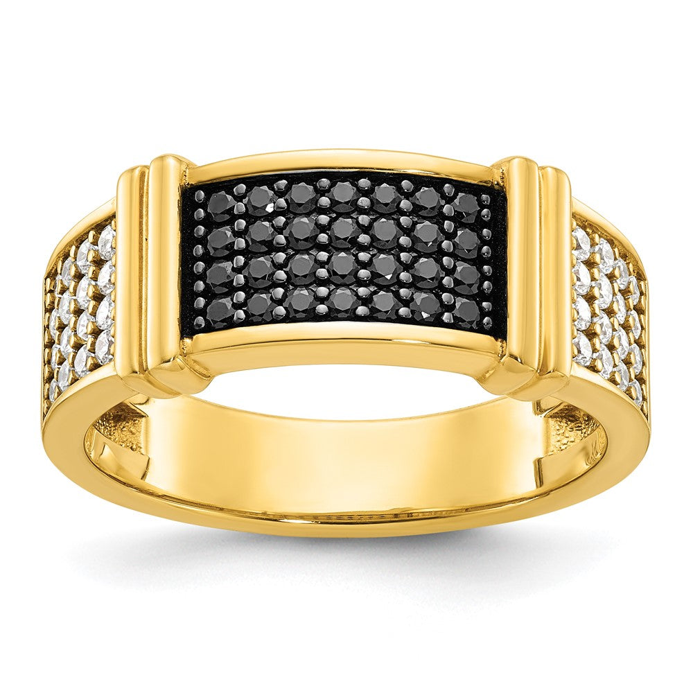 14k IBGoodman Men's Black and White Diamonds Ring Mounting