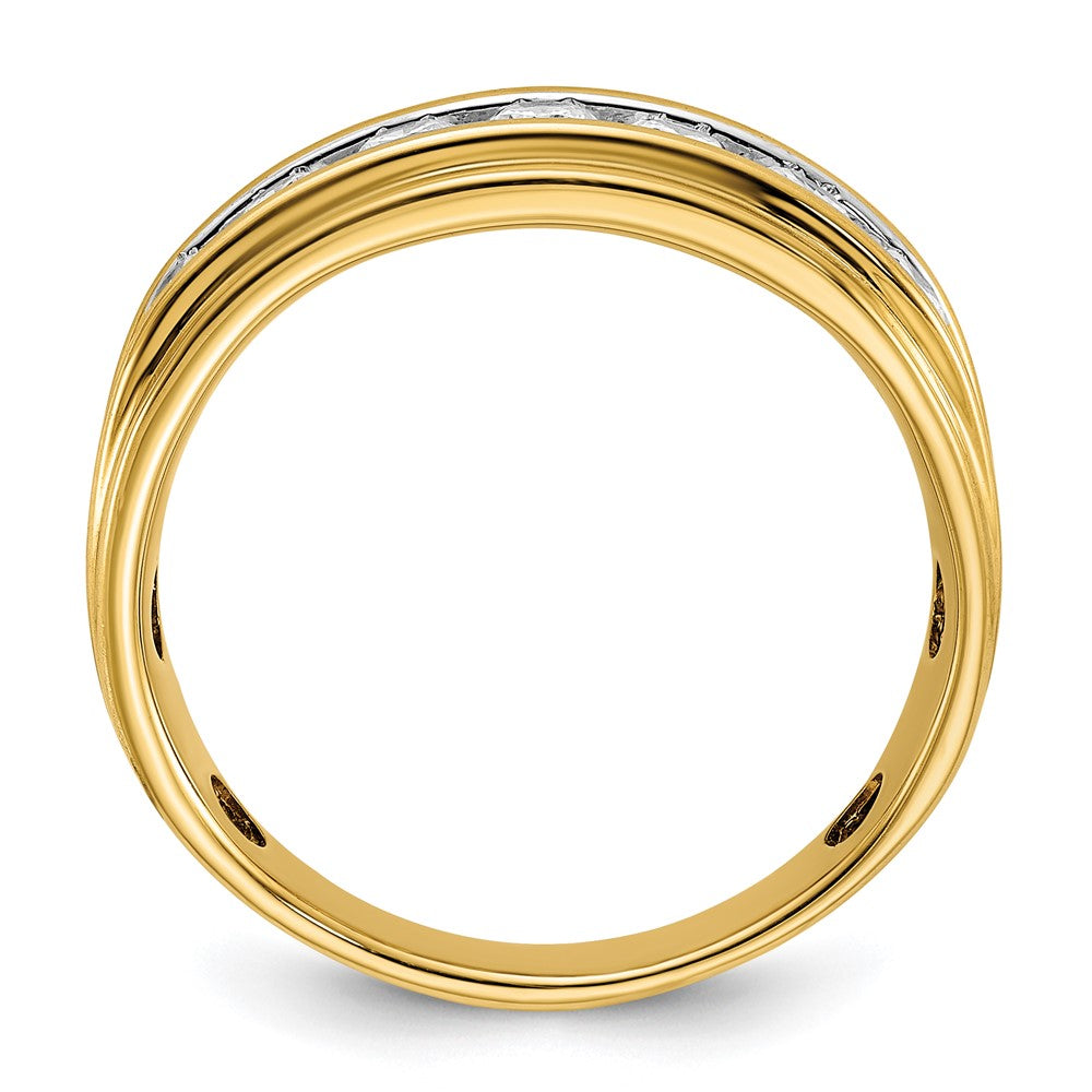 14k IBGoodman Men's Polished 1 Carat AA Quality Diamond Ring