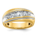 10k w/ White RH IBGoodman Men's Polished and Milgrain Diamond Ring