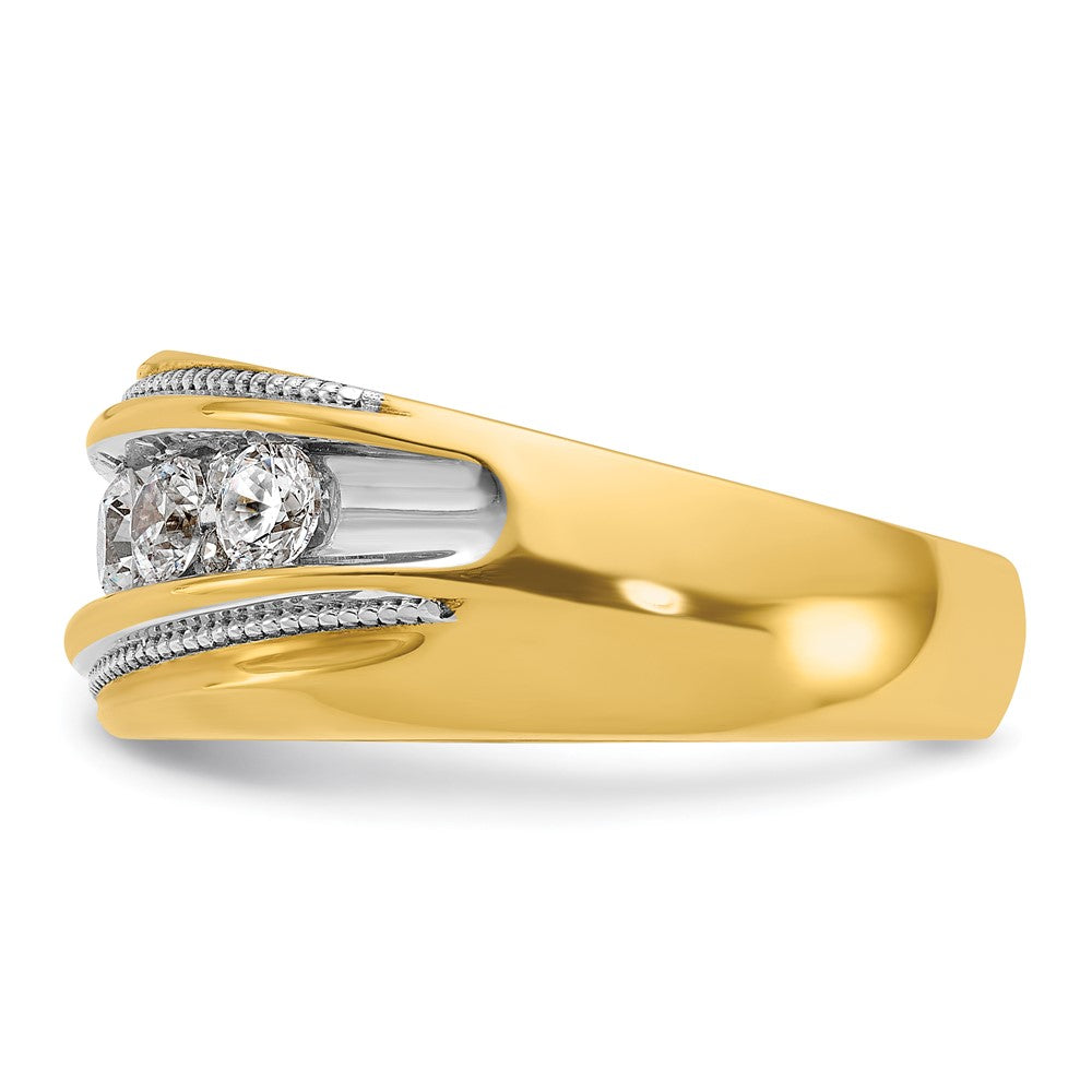 14k IBGoodman Men's Polished and Milgrain Ring Mounting