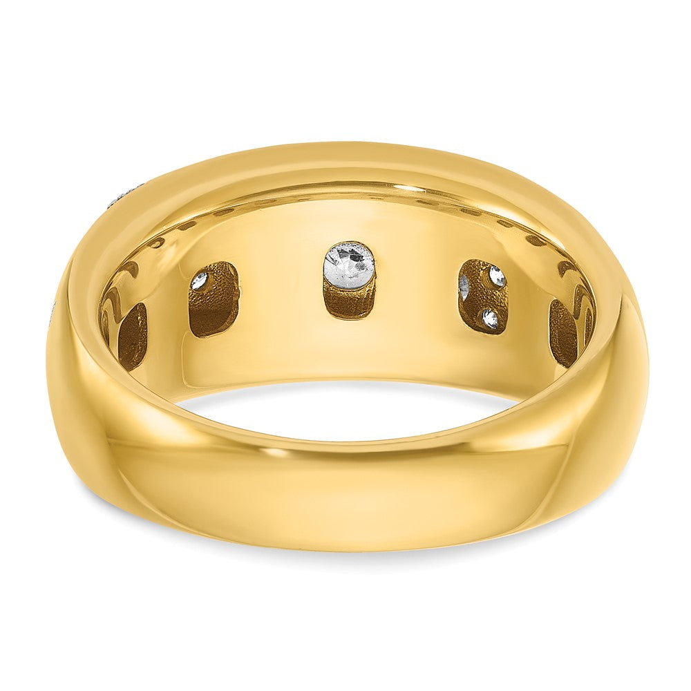14k w/ White RH IBGoodman Men's Polished and Milgrain Diamond Ring