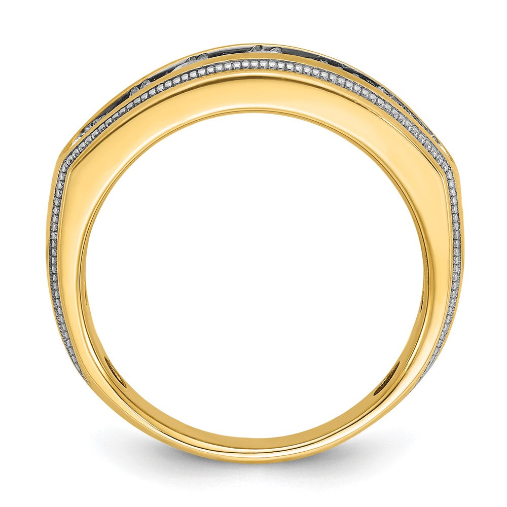 14k IBGoodman Men's Polished and Milgrain Ring Mounting