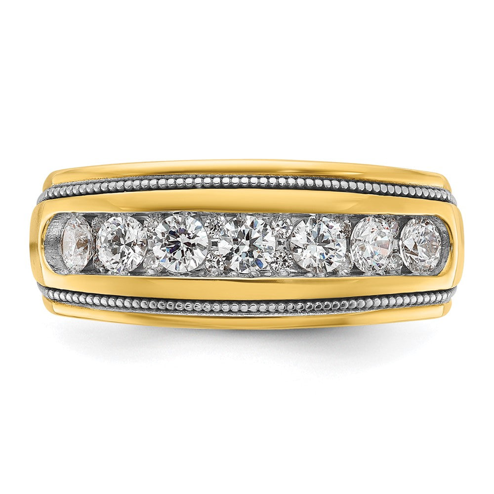 14k IBGoodman Men's Polished and Milgrain Ring Mounting