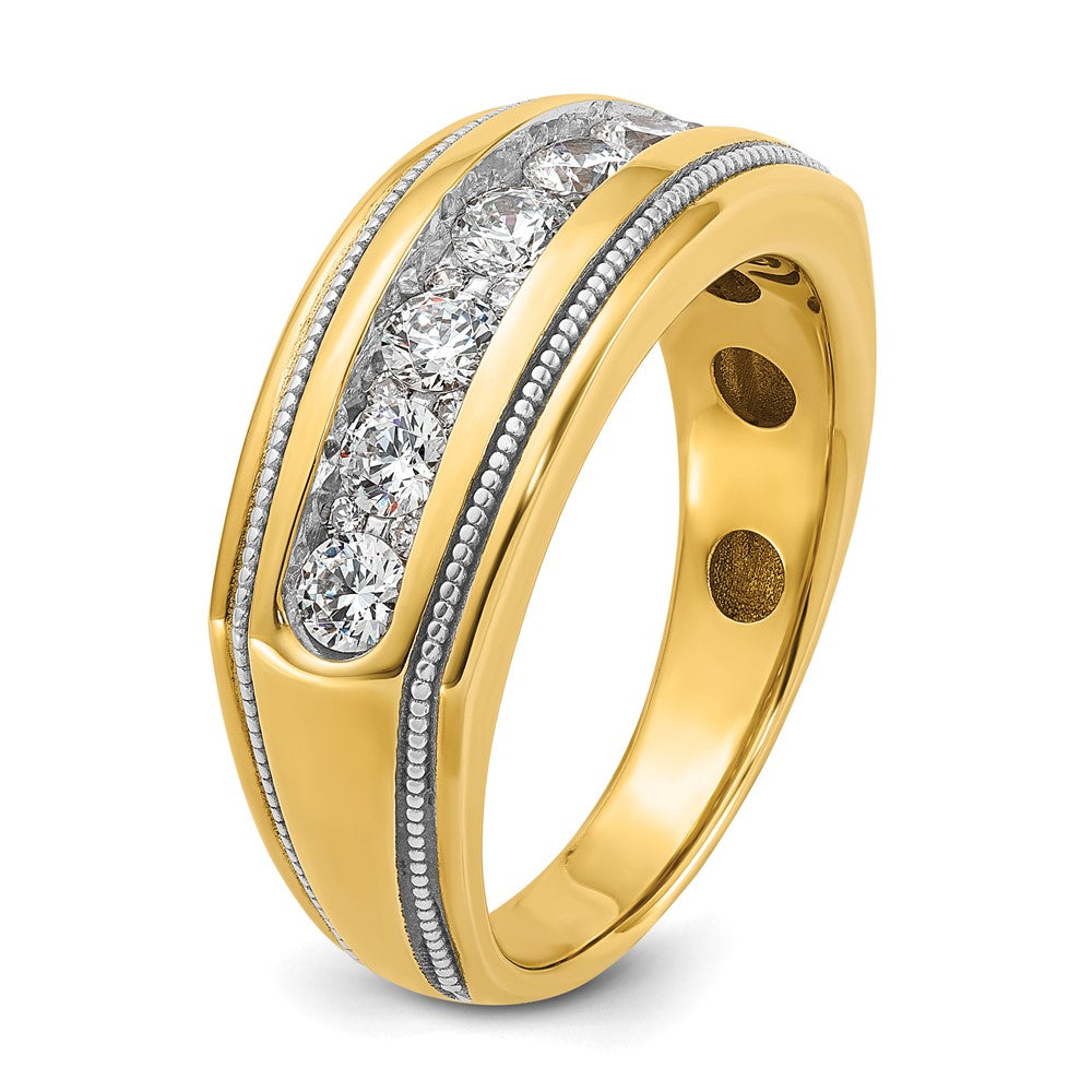 14k IBGoodman Men's Polished and Milgrain Ring Mounting